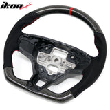 2021-2026 Ford Mustang Mach-E Interior Quick Release Steering Wheel Replacement W/Red Stitching & Indicator Carbon Fiber/Synthetic Suede