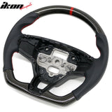 2021-2026 Ford Mustang Mach-E Interior Quick Release Steering Wheel Replacement W/Red Stitching & Indicator Carbon Fiber/Perforated Leather