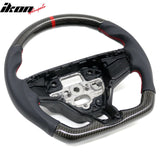 2021-2026 Ford Mustang Mach-E Interior Quick Release Steering Wheel Replacement W/Red Stitching & Indicator Carbon Fiber/Perforated Leather