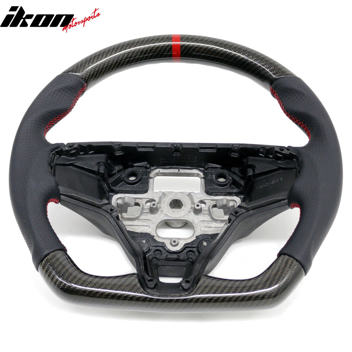 2021-2026 Ford Mustang Mach-E Interior Quick Release Steering Wheel Replacement W/Red Stitching & Indicator Carbon Fiber/Perforated Leather