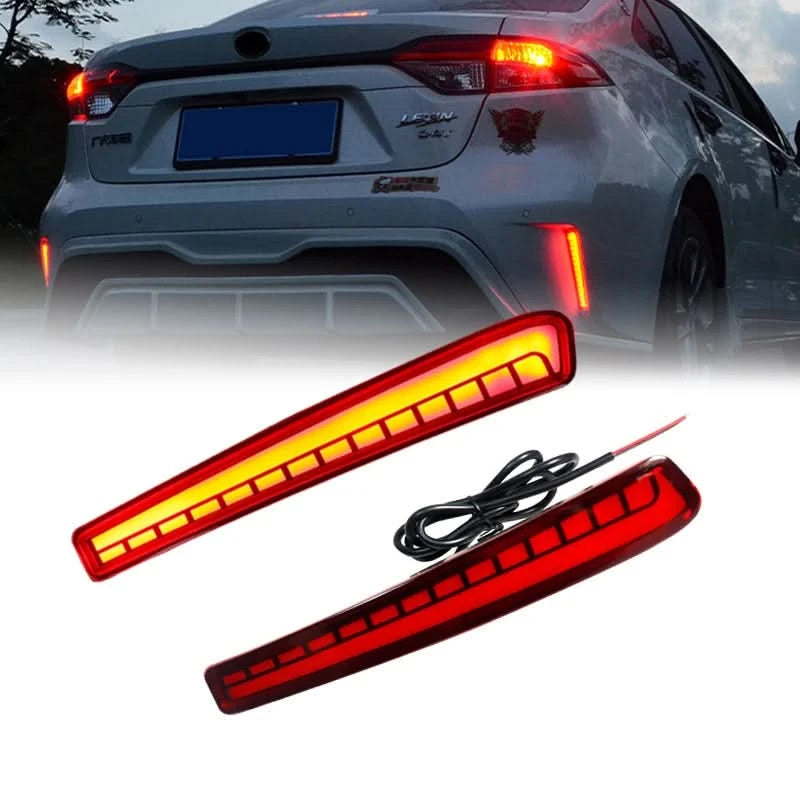 LED Rear Bumper Reflector Lights for Toyota Corolla (2020–2025) – Start-Up Animation, Sequential Turn Signal, Brake & Tail Lamp Upgrade