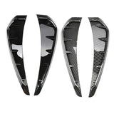 Universal Car Shark Vent Side Grille Air Flow Fender Decoration – Gloss Black / Carbon Texture ABS Trim-2PCS