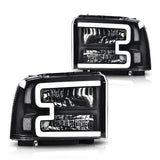 LED DRL Bar Headlight Assembly for 2005–2007 Ford F-250/F-350/F-450/F-550 Super Duty & 2005 Excursion – Chrome