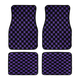 Universal Racing Checkered Plush Floor Mats – All-Weather Non-Slip Interior Carpet Set (4-Piece)