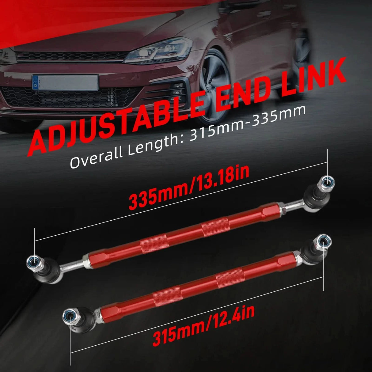 Adjustable Front Sway Bar End Links for VW Golf MK5–MK7 & Jetta / GLI – Audi A3 / S3 / TT