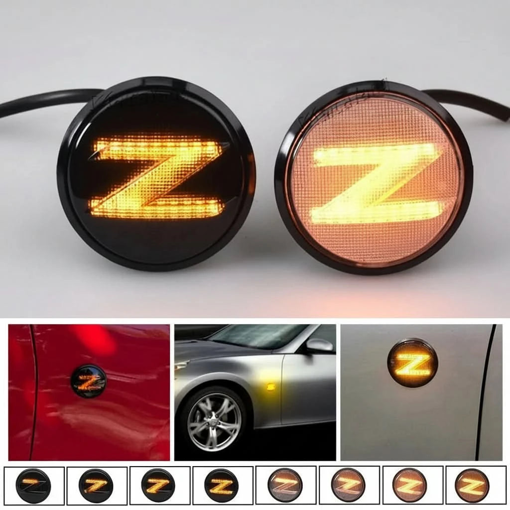 LED Dynamic Z-Logo Side Marker Lights — Sequential Turn Signals for Nissan 370Z (2009–2020)