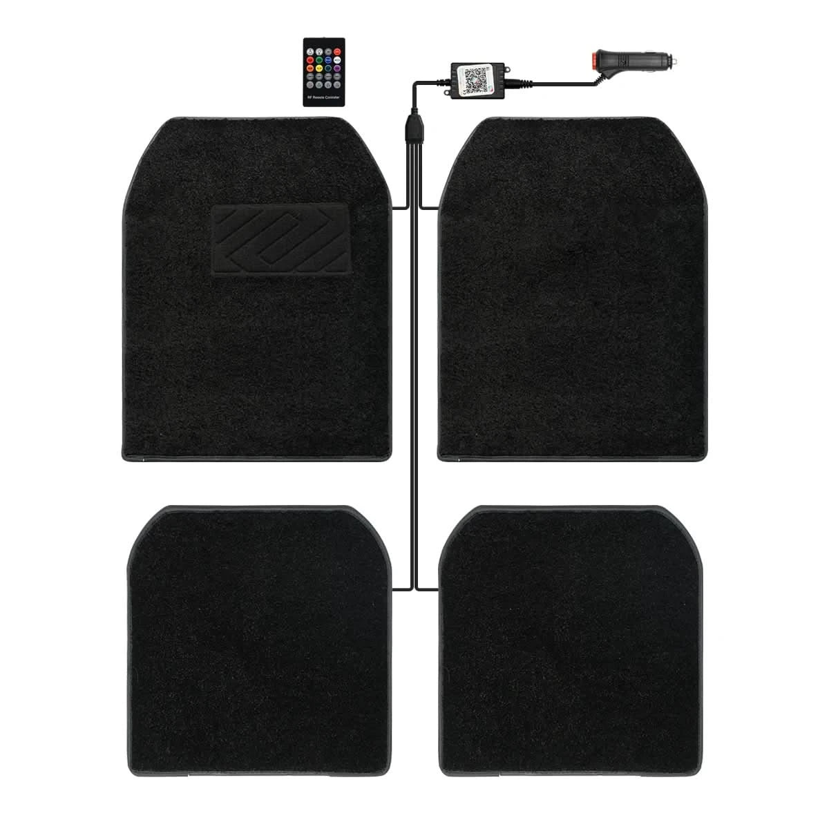 Universal RGB LED Starlight Floor Mats – App-Controlled Ambient Interior Lighting (Set)
