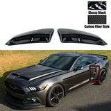 Ford Mustang Rear Fender Side Scoop Air Vents – Gloss Black / Carbon Fiber Style (2016–2023)