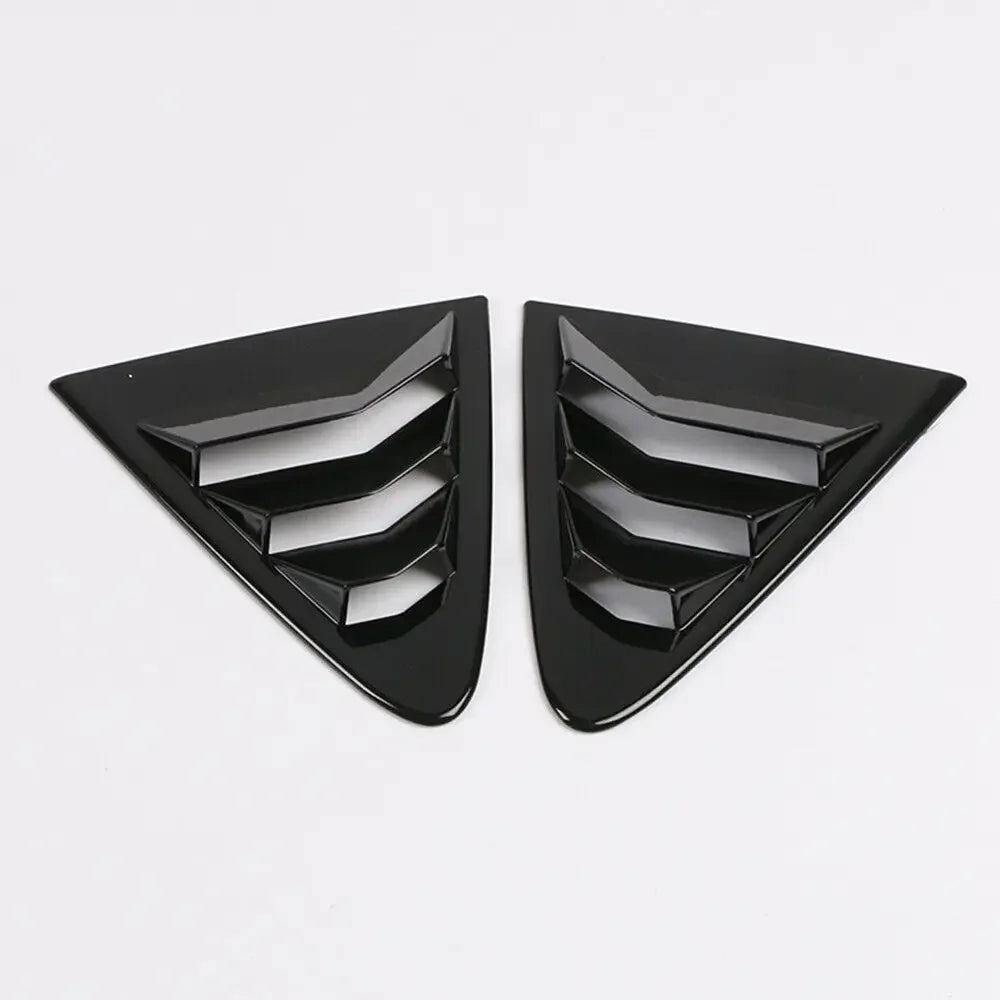 Rear Side Window Louver Cover Set for Toyota Corolla Sedan 2019–2023 – Gloss Black / Carbon Look Vent Trim