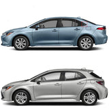 Rear Side Window Louver Cover Set for Toyota Corolla Sedan 2019–2023 – Gloss Black / Carbon Look Vent Trim