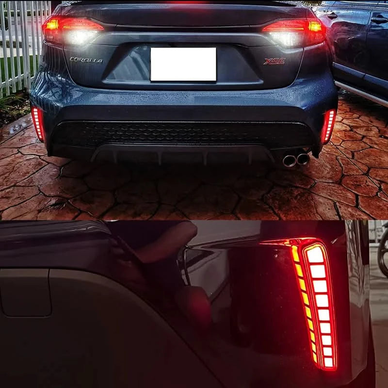 LED Rear Bumper Reflector Lights for Toyota Corolla (2020–2025) – Start-Up Animation, Sequential Turn Signal, Brake & Tail Lamp Upgrade