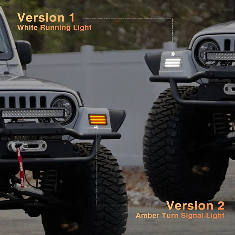 Dynamic LED Turn Signal & Side Marker Lights for Jeep Wrangler TJ (1997–2006)