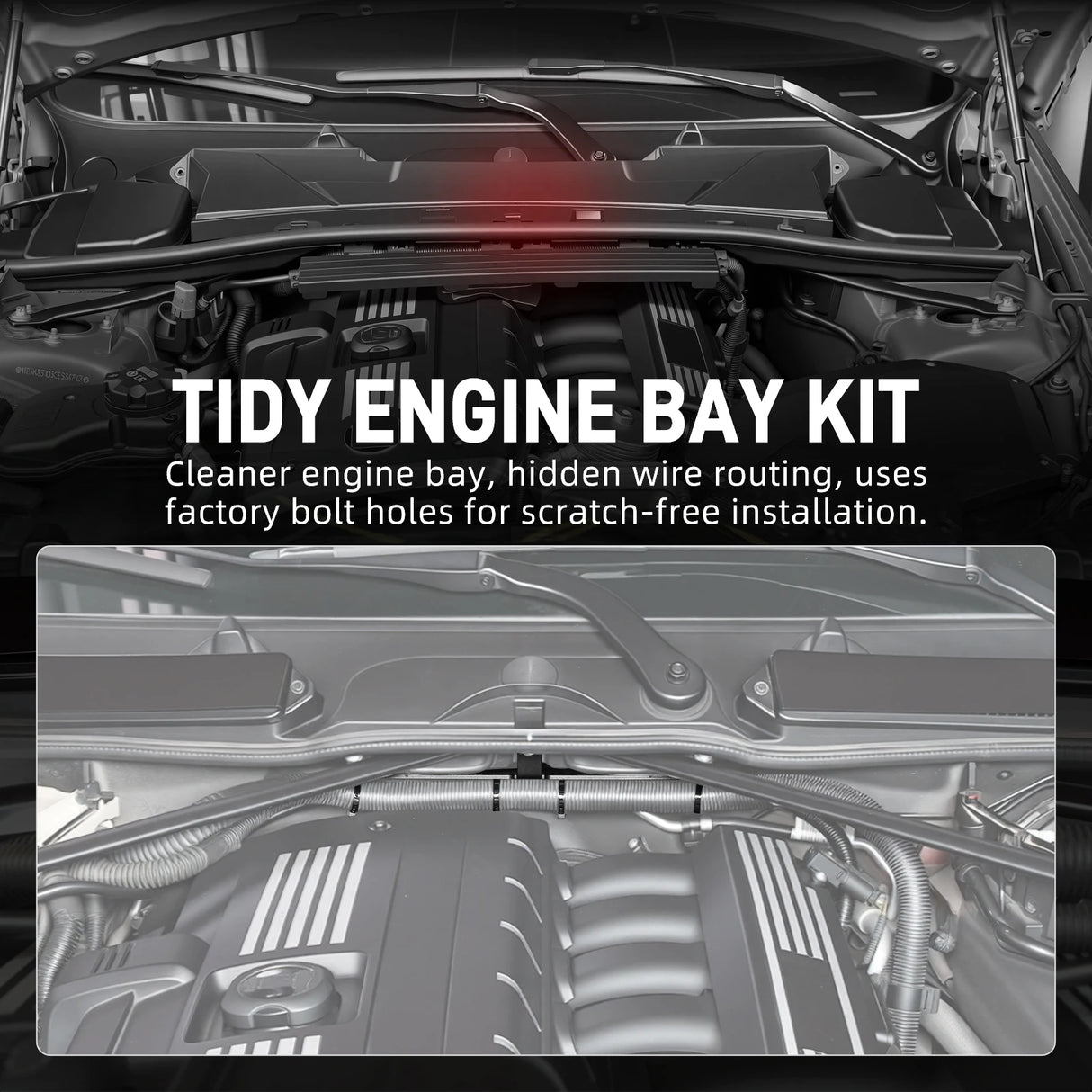 BMW Engine Bay Harness Mount Bracket – Clean Wire Tuck Upgrade (E90 E92 E87 E82 2005–2013)
