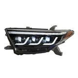 LED Headlight Assembly with Sequential Turn Signals & DRL – Toyota Highlander (2011–2014)