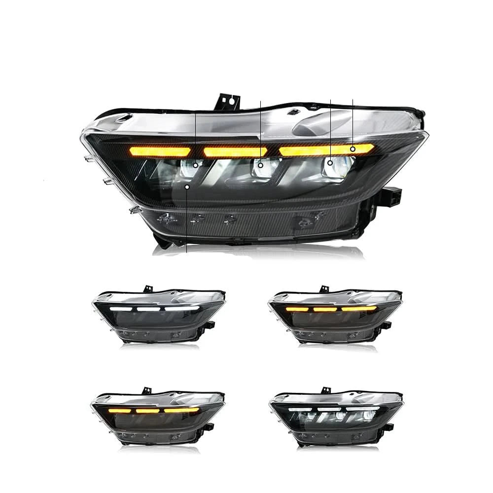 LED DRL Projector Headlights for Ford Mustang 2015–2017 – Full Headlamp Assembly (Pair)