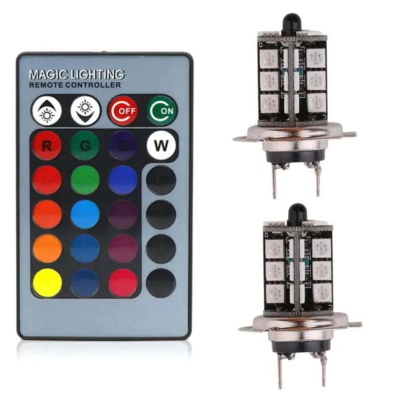RGB LED Fog Light Bulbs – Multi-Color 5050 Chip Upgrade (H11 / H8 / H9 / H7 / 9005 / 9006 & More)