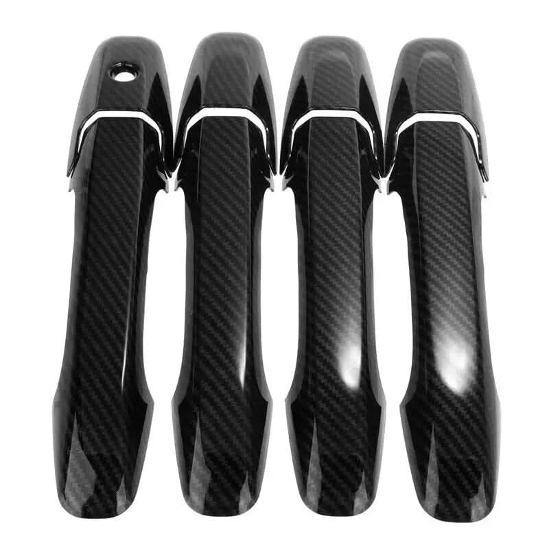 Carbon Fiber Style Exterior Door Handle Cover Trim for Honda Civic 2006–2011 & Pilot 2009–2015 – ABS Protective Molding Set