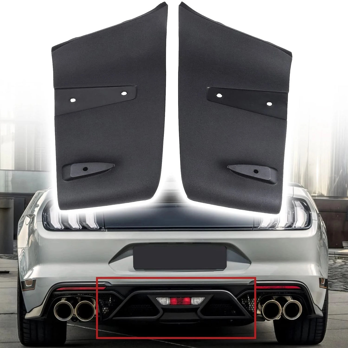 Ford Mustang GT Rear Diffuser – ABS Bumper Lip Valance Kit (2018–2023)