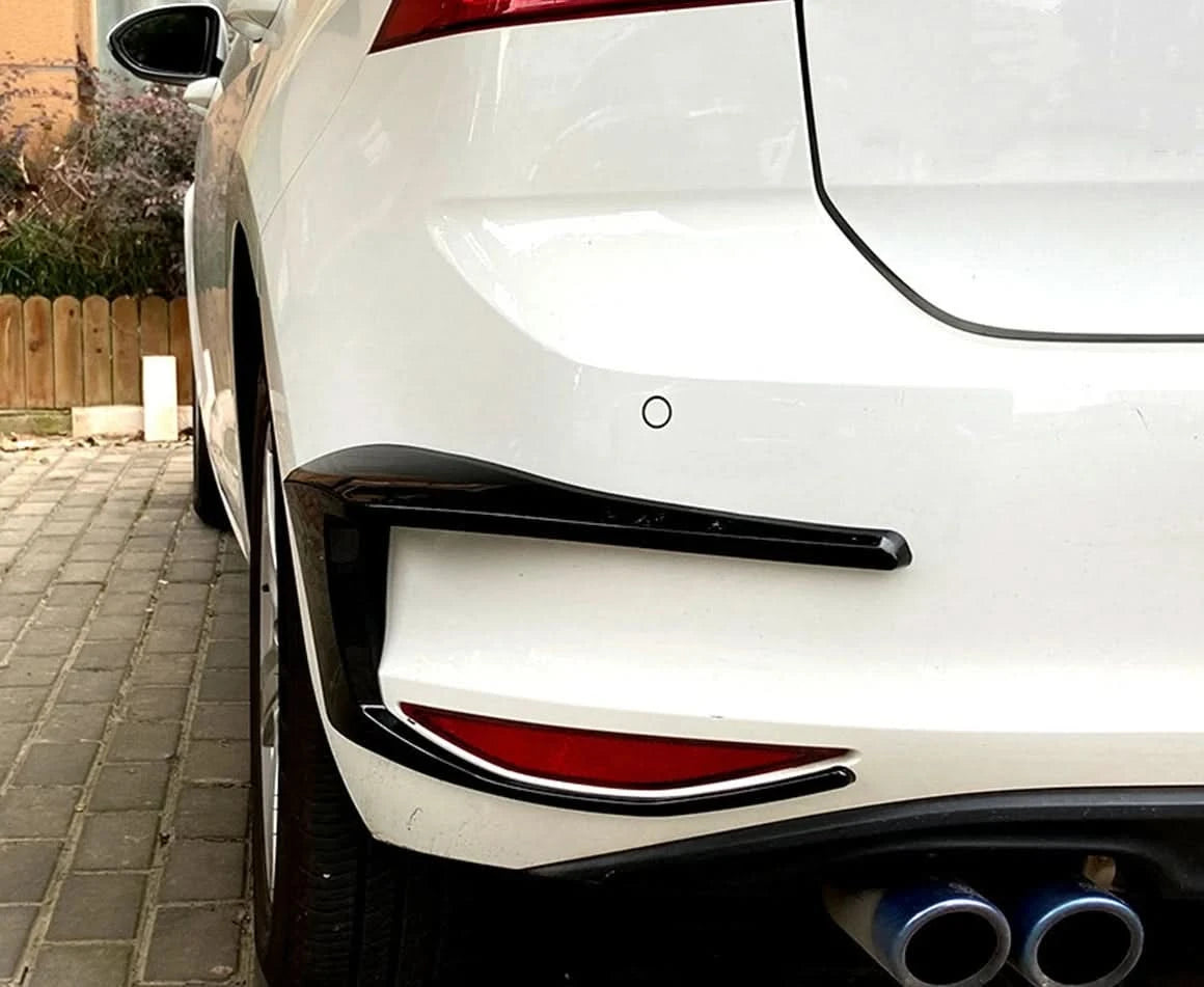 Gloss Black Rear Bumper Splitter Canards for VW Golf GTI/R MK7 & MK7.5 (2012–2020)