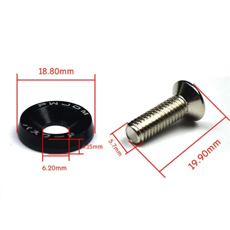 M6x20 Aluminum Bolt & Fender Washer Kit – Universal Engine Bay Fastener Set (10-Piece)