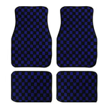 Universal Racing Checkered Plush Floor Mats – All-Weather Non-Slip Interior Carpet Set (4-Piece)
