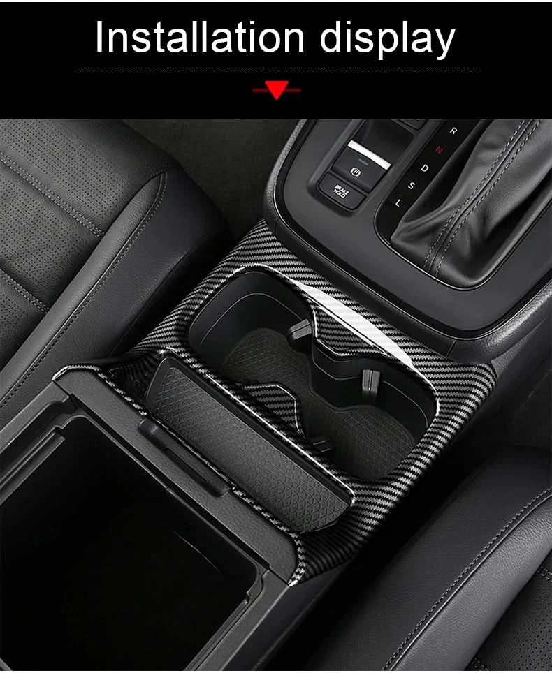 Honda CR-V 6th Gen Center Console Cup Holder Trim – Carbon-Style ABS Cover (2023–2025 Hybrid)