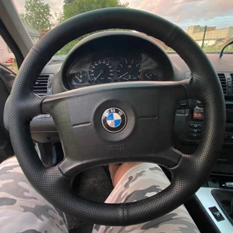 DIY Stitched Steering Wheel Cover for BMW E36, E46, E39, E83 & E53 – Microfiber Leather Interior Wrap