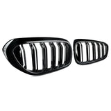 Gloss Black Double Slat Kidney Grille for BMW 5 Series G30 G31 520i 530i 540i M5 (2017–2020) – Front Racing Grilles Upgrade