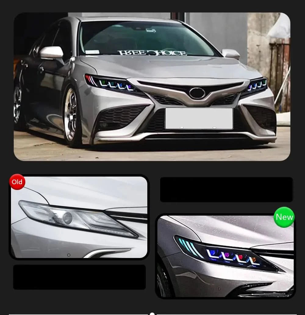 Toyota Camry RGB LED Projector Headlights – DRL Upgrade with Custom Lighting (2018–2024)