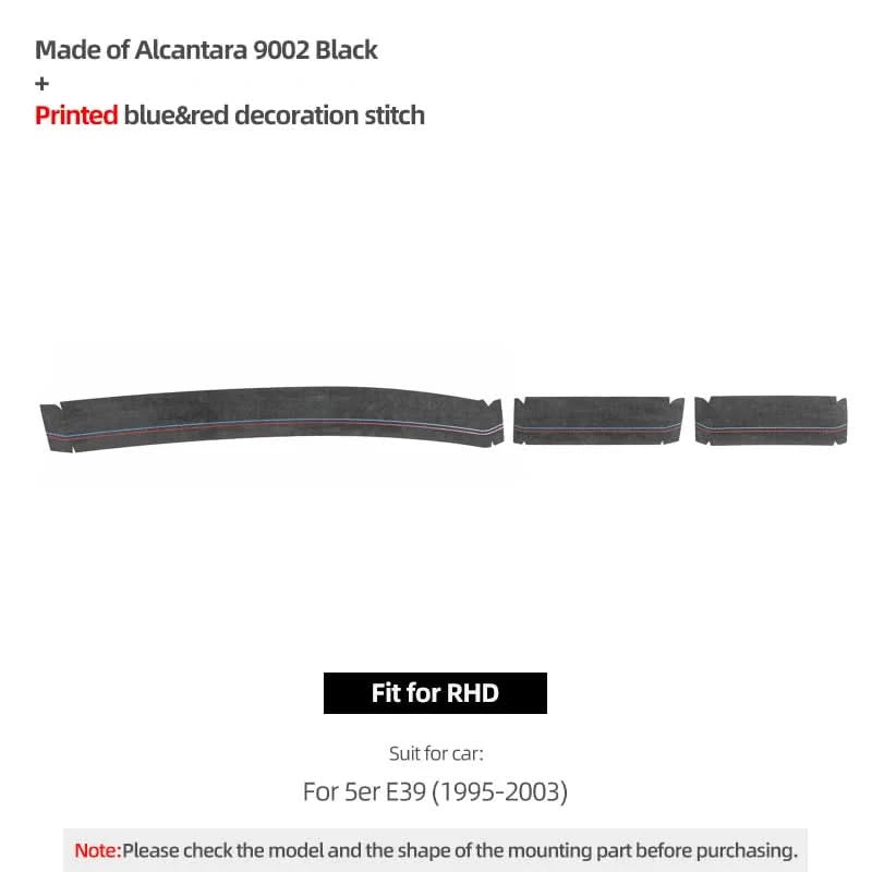 Suede-Style Dashboard Trim Panel Cover for BMW E39 (1995–2003)