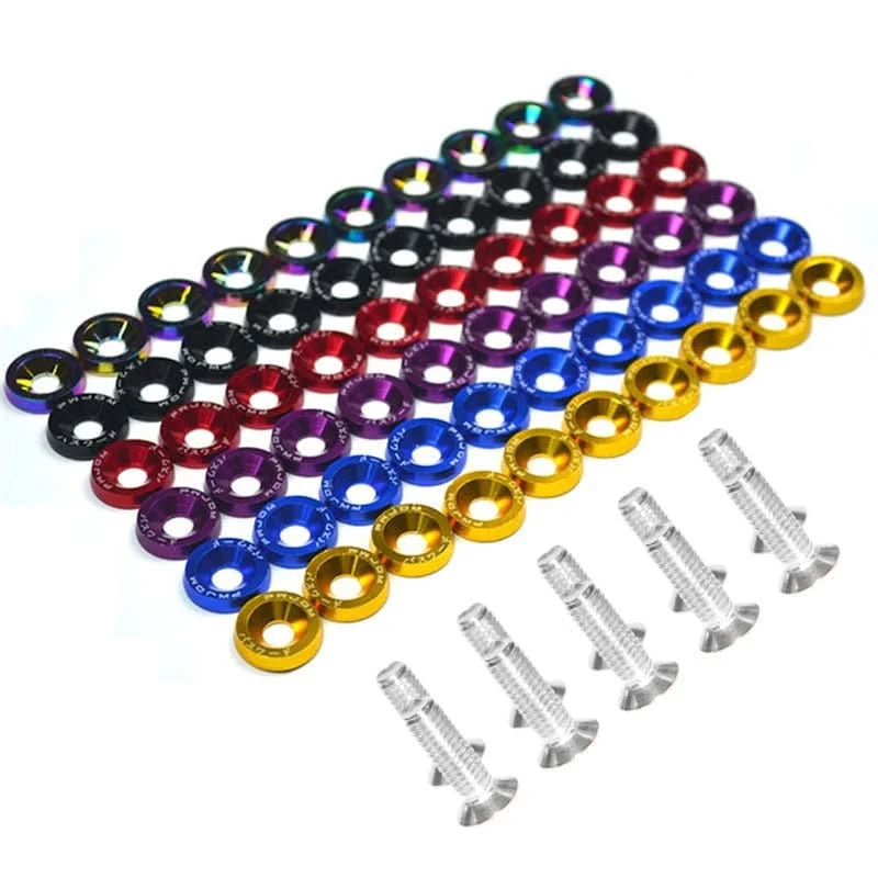 M6x20 Aluminum Bolt & Fender Washer Kit – Universal Engine Bay Fastener Set (10-Piece)