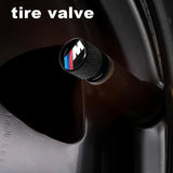 BMW Anodized Aluminum Tire Valve Stem Caps 4-Piece Set with Rubber O-Ring Seals (Universal Fit / E34 / E36 / E39 / E46 / E60 / E70 / E90 / F10 / F20 / F30 / X1 / X5 / X6 / M3 / M5 / M6)