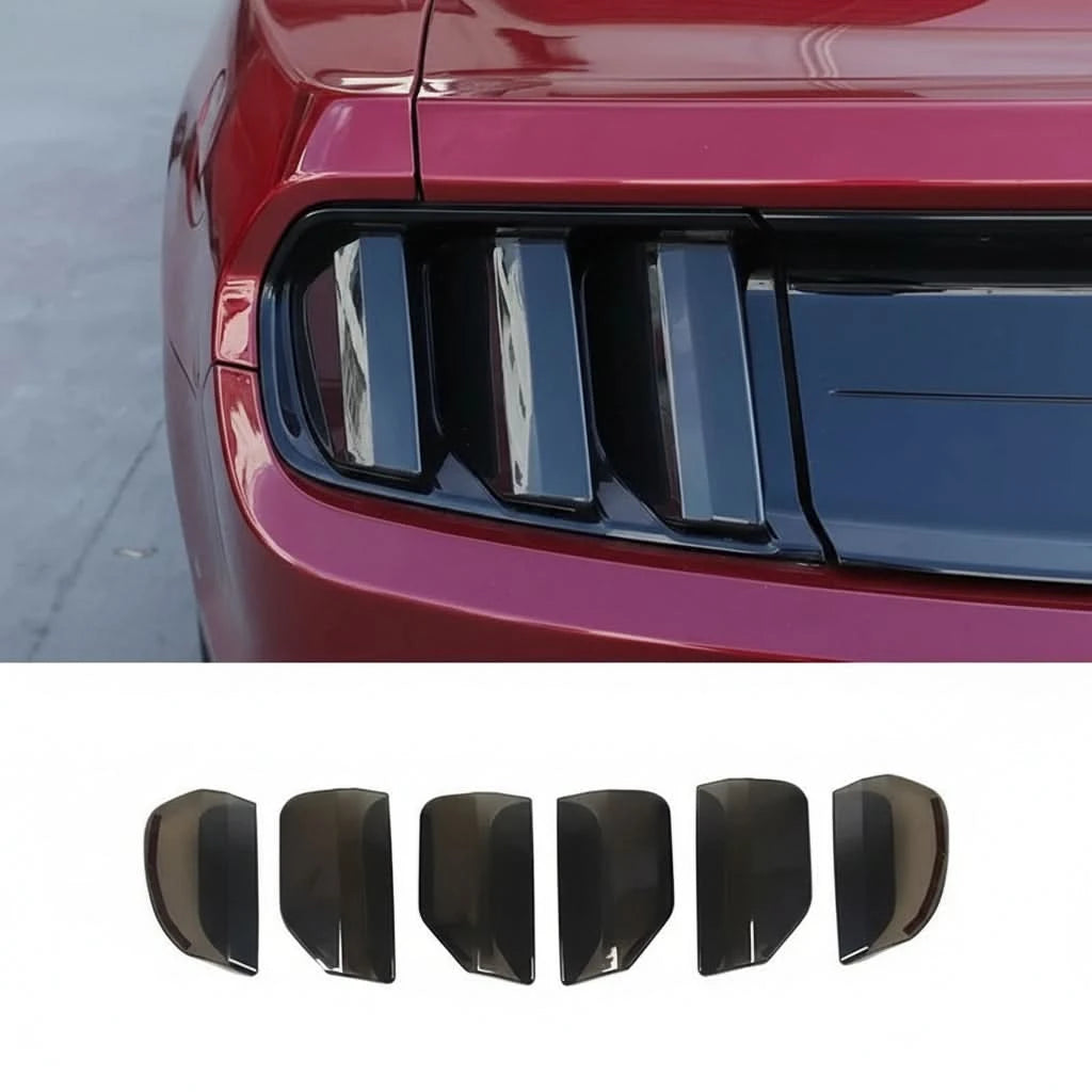 Smoked Tail Light Cover Trim Set for Ford Mustang 2015–2017