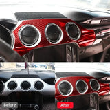 Carbon Fiber Interior Dashboard & Console Trim Kit for Ford Mustang GT 2015–2021 – Full Interior Panel Cover Sticker Set