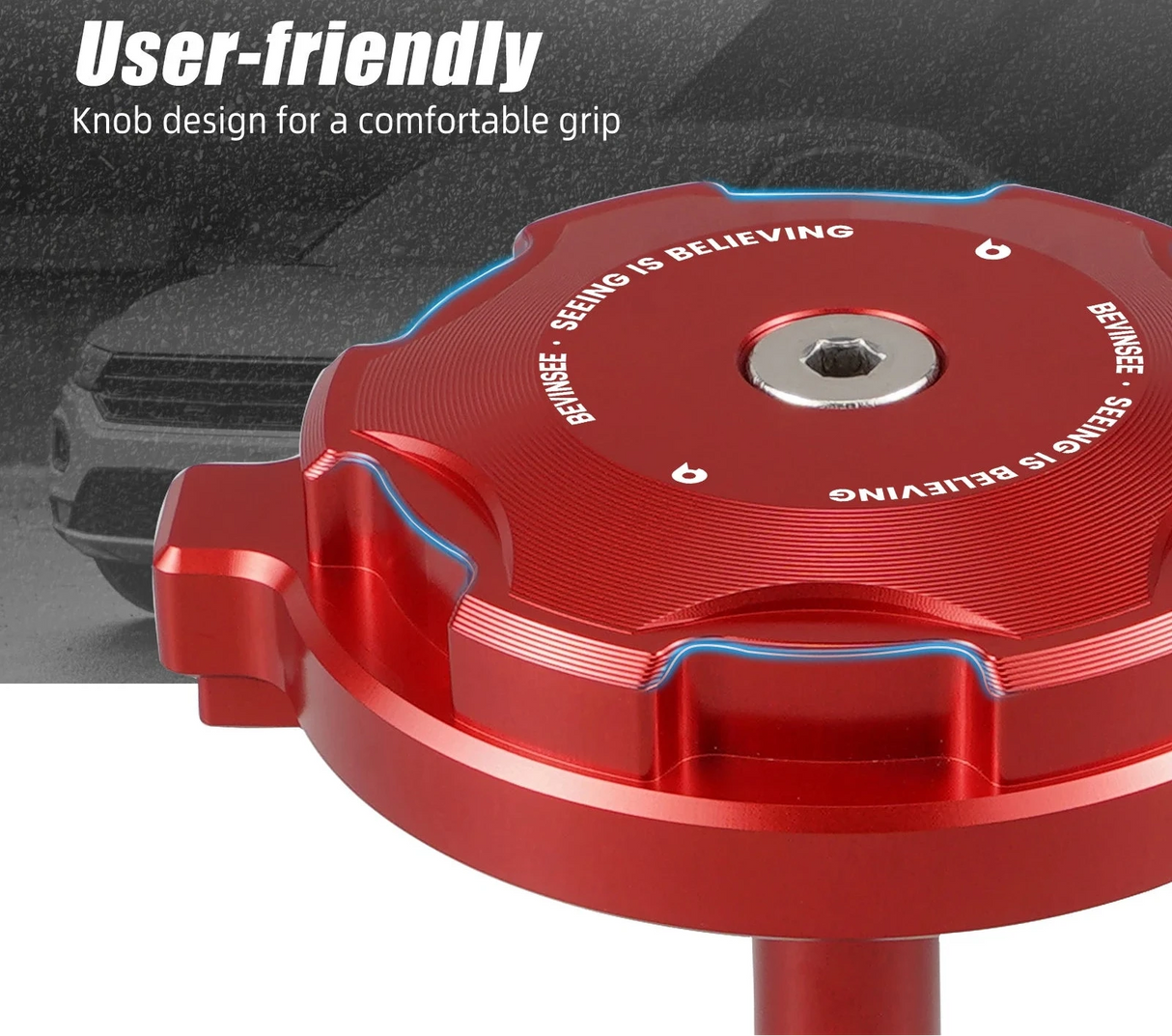 Billet Aluminum Power Steering Fluid Reservoir Cap for Toyota 4Runner, FJ Cruiser, Tacoma & Camry (44305-06050)