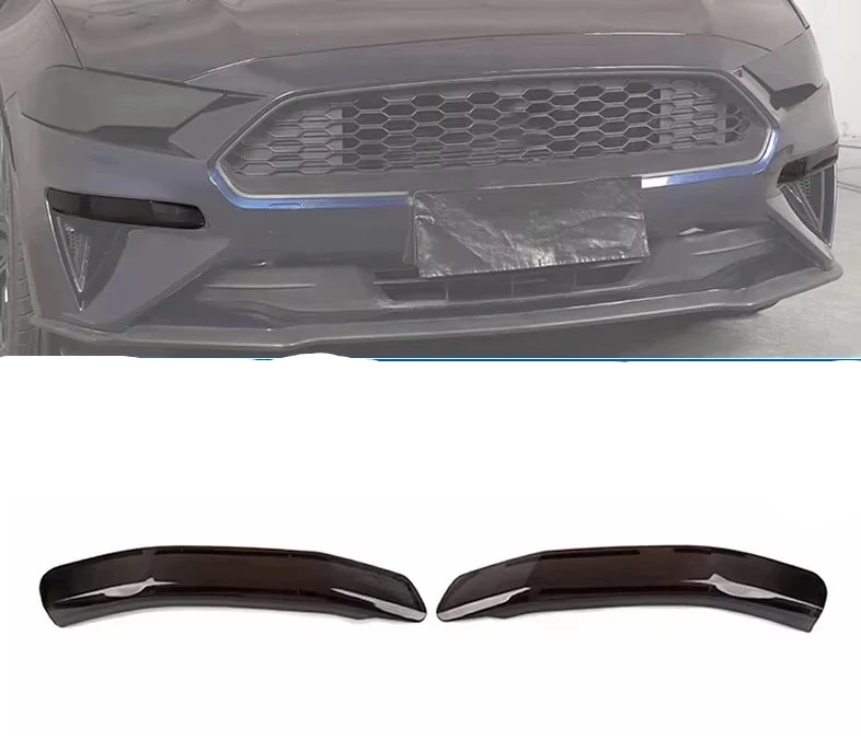 Smoked Front Fog Light Covers for Ford Mustang 2018–2023 | Gloss Black Fog Lamp Trim Upgrade