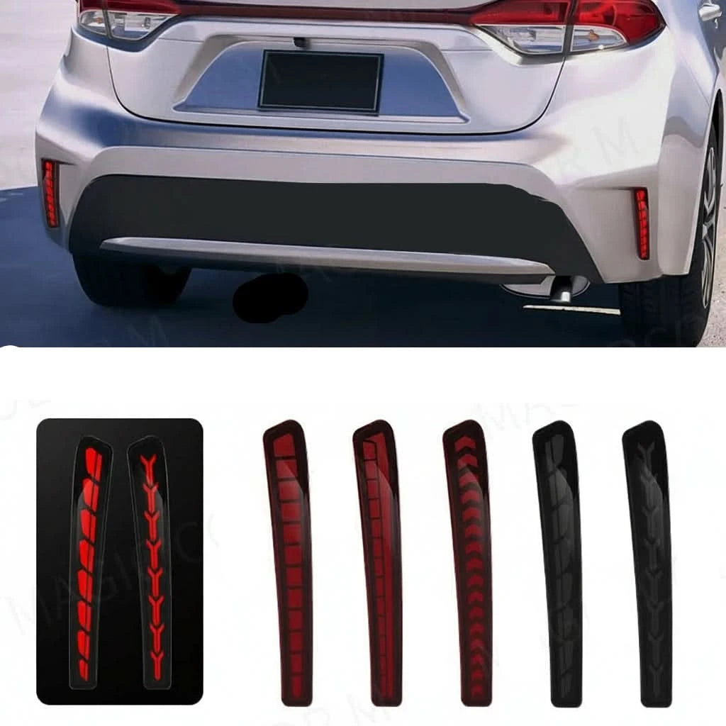 LED Rear Bumper Reflector Lights with Sequential Turn Signal for Toyota Corolla Altis L/LE/XLE 2020-2021