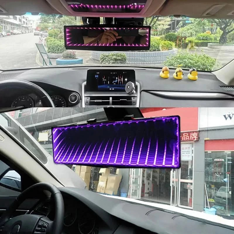 LED Ambient Interior Rearview Mirror – Wide View Flat Mirror Upgrade for Enhanced Cabin Style