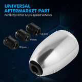 Universal 6-Speed Aluminum Shift Knob – CNC Machined with 8mm, 10mm & 12mm Adapters