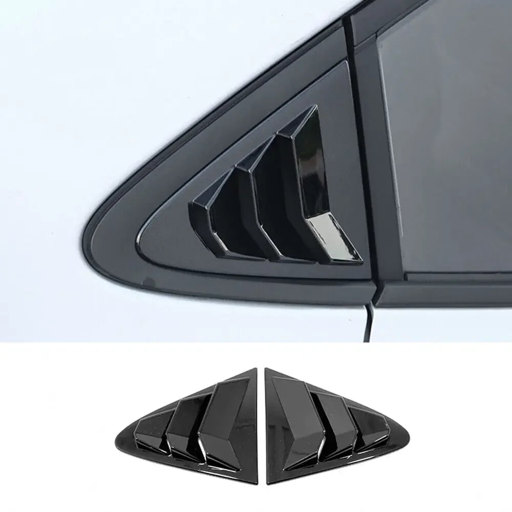 Rear Side Window Louver Cover Set for Toyota Corolla Sedan 2019–2023 – Gloss Black / Carbon Look Vent Trim
