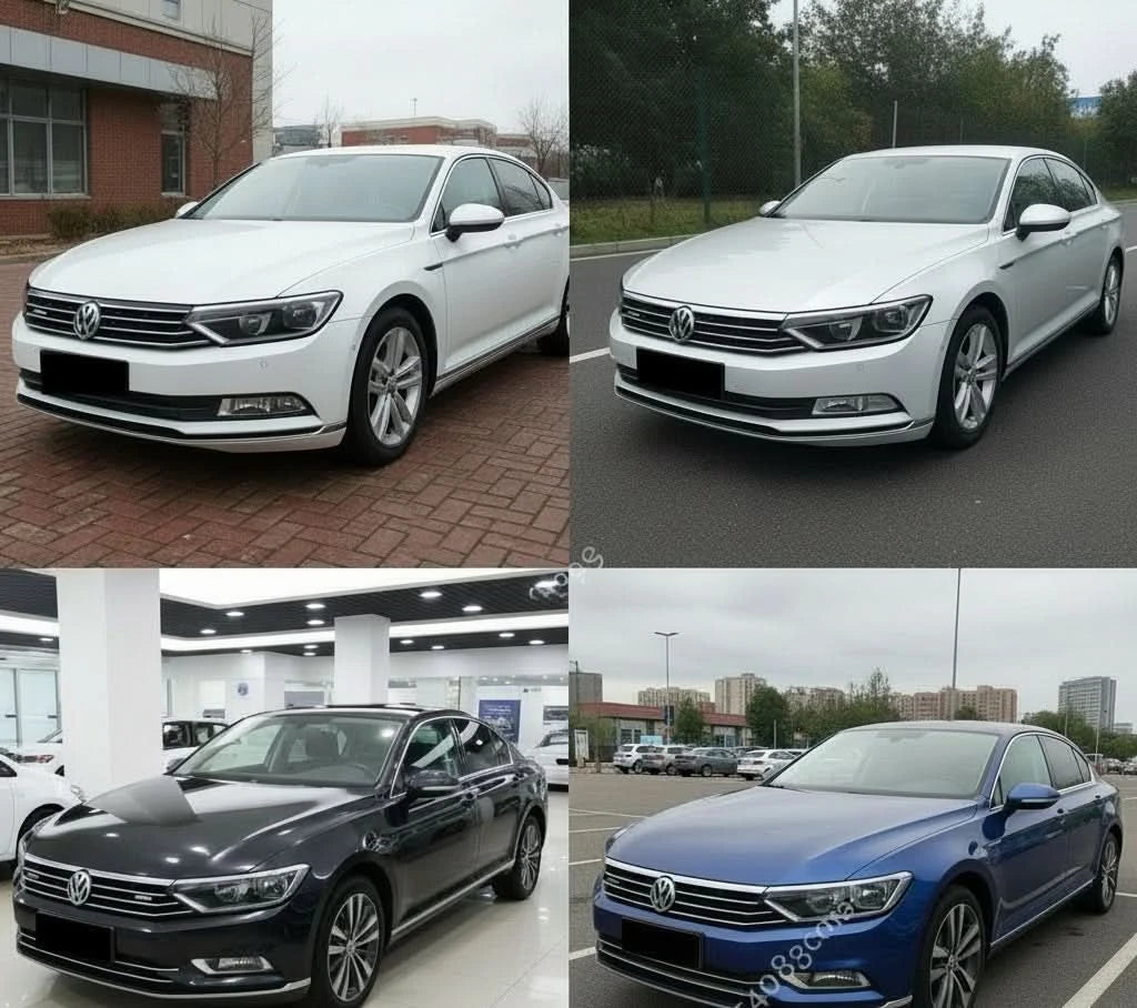 Gloss Black Front Headlight Eyelid Eyebrow Covers for Passat B8 / B8.5 TDI TSI R-Line 2016–2023 – ABS Trim Spoiler Kit