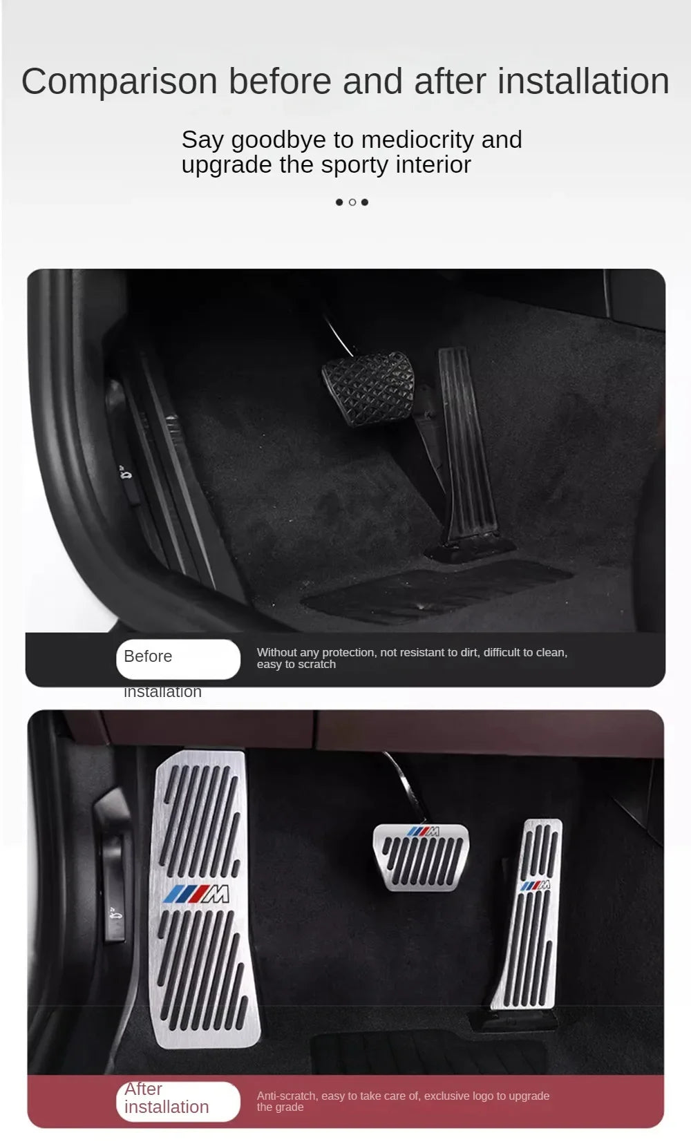 Stainless Steel Performance Pedal Kit for BMW 3 Series (2005–2025) – E90/F30/G20