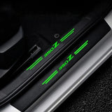 Luminous Carbon Fiber Door Sill Protectors for Nissan 350Z – Anti-Kick Threshold Scuff Plate Stickers