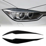 Headlight Eyebrow Covers for BMW 3 Series F30 F31 2012–2019 – Gloss Black / Carbon Look Eyelid Trim Pair