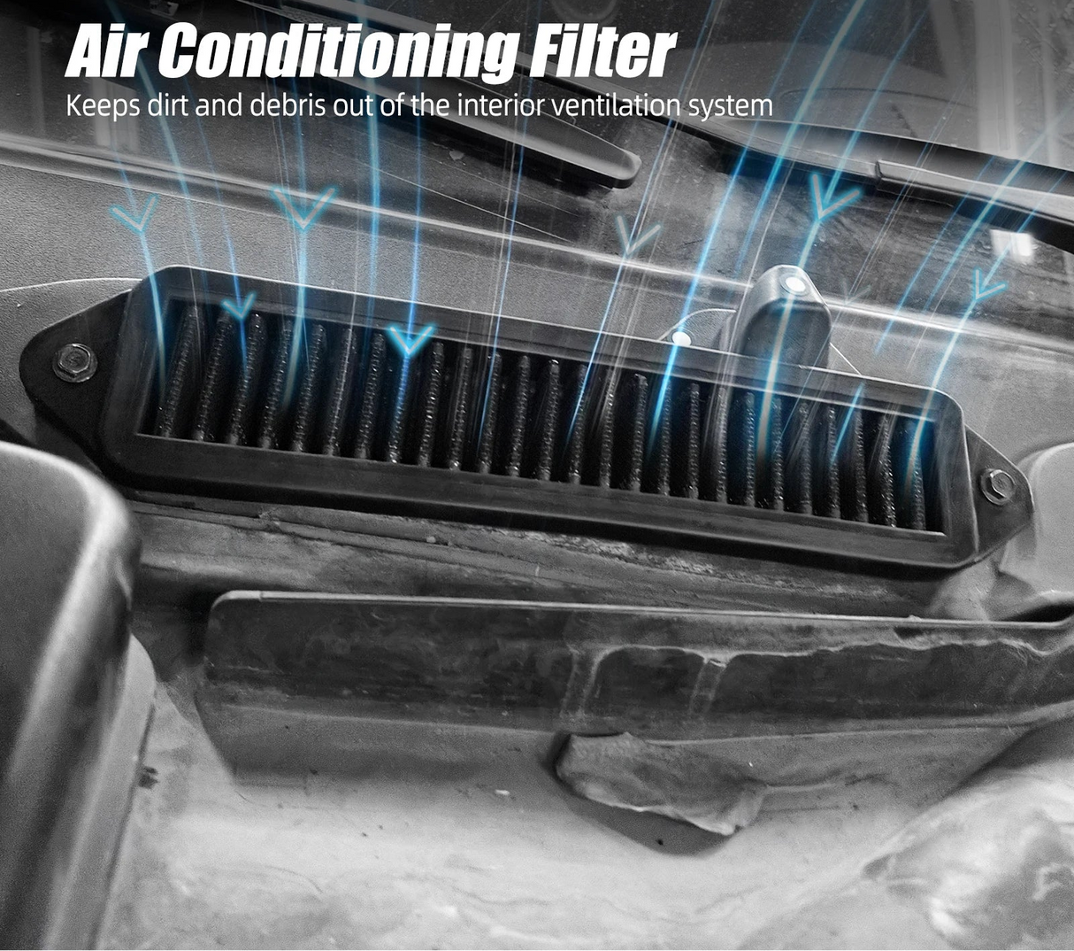 BMW E81 / E82 / E87 / E88 1 Series, E90 / E91 / E92 / E93 3 Series & E84 X1 Cowl Delete Replacement Air Filter Set 2005 - 2015 (2-Piece HVAC Cowl Filter)