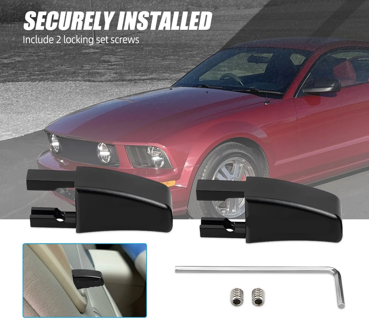 Billet Aluminum Seat Release Lever Set for Ford Mustang 2005–2014