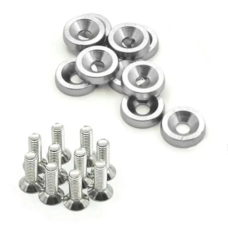 M6x20 Aluminum Bolt & Fender Washer Kit – Universal Engine Bay Fastener Set (10-Piece)