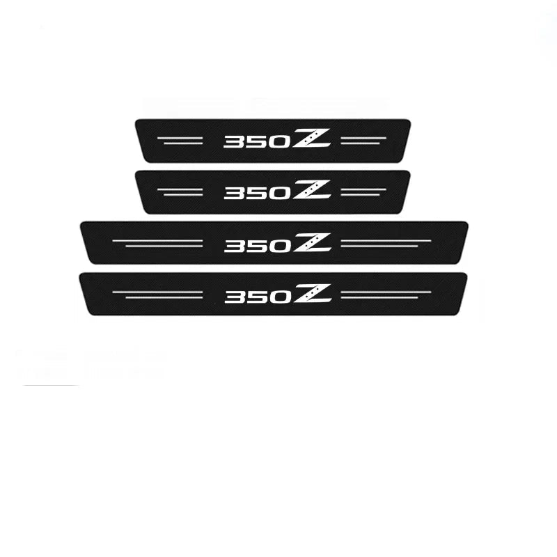 Luminous Carbon Fiber Door Sill Protectors for Nissan 350Z – Anti-Kick Threshold Scuff Plate Stickers