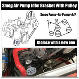 Ford Mustang Cobra / GT / LX & Lightning Billet Aluminium Smog Air Pump Idler Bracket Delete Kit with Pulley 1979 - 1995 (5.0L / 5.8L)