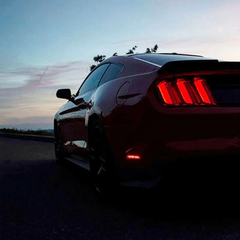 LED Rear Side Marker Lights for Ford Mustang (2015–2023) – Red Fender/Bumper Reflector Lamp Set (2PCS)